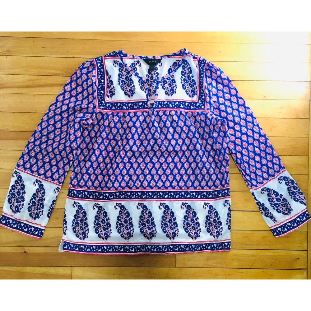 J. CREW PAISLEY MIXED PATTERN TOP